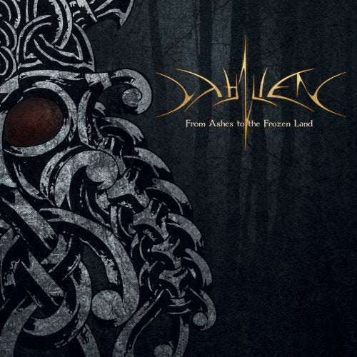 CD cover for Ithilien’s “From Ashes To Frozen Land” with ornate silver design.