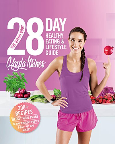 Book cover featuring a woman with healthy food and fitness guide text.