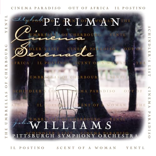 Album cover featuring a garden chair between trees with text overlay of film titles.