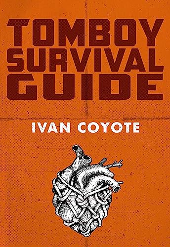 Book cover: "Tomboy Survival Guide" with heart illustration, orange textured background.