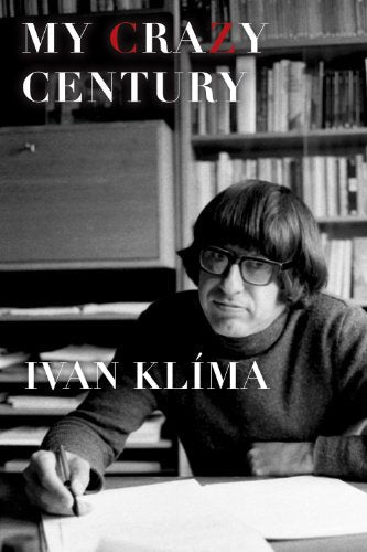 Black and white book cover featuring author Ivan Klíma writing at a desk.