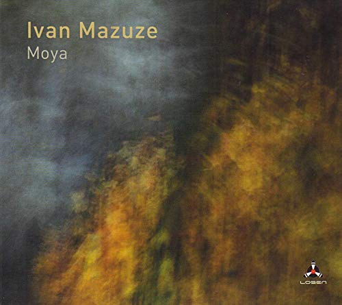 CD cover for Ivan Mazuze’s “Moya” with abstract gold and grey artwork.
