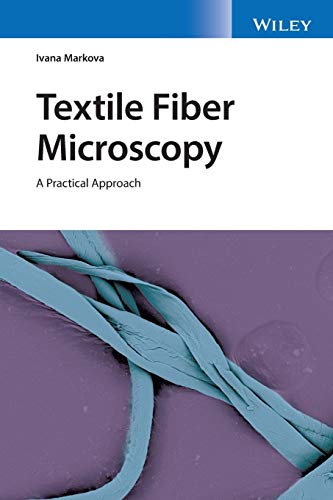 Book cover: "Textile Fiber Microscopy" with microscopic fiber image.