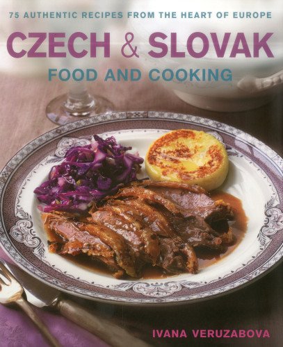 Cookbook cover with food photography: sliced meat, cabbage, and dumplings.