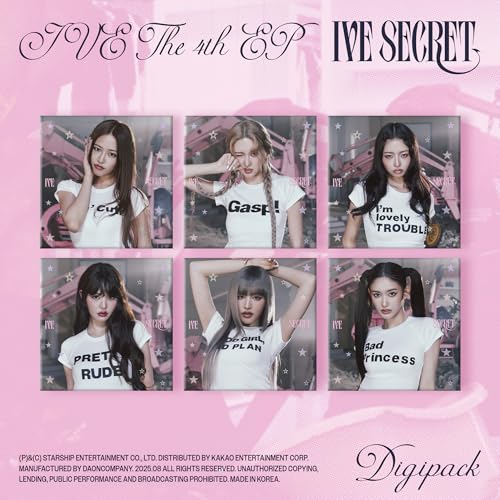 IVE Secret EP digipack cover featuring six members in white outfits.