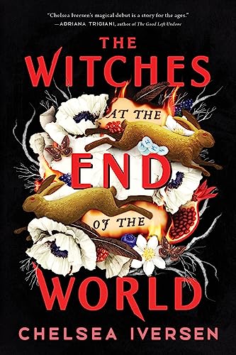 Book cover: hares, flowers, and flames surrounding bold red title text.