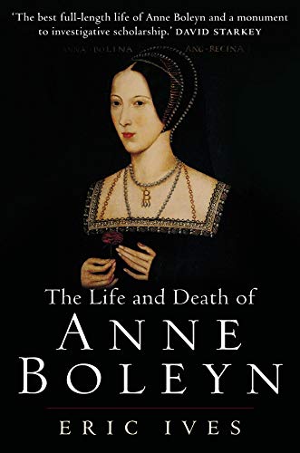 Book cover featuring a portrait of Anne Boleyn against a black background.