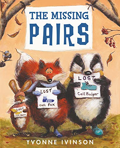 Book cover: fox, badger, and hare holding “LOST” signs.