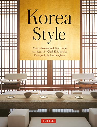 Book cover for "Korea Style" with a traditional window and table setting.