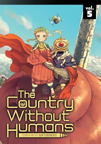 Manga cover: boy with robot companion in a post-apocalyptic landscape.