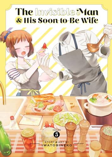 Manga cover: woman and invisible man cooking together at a kitchen counter.