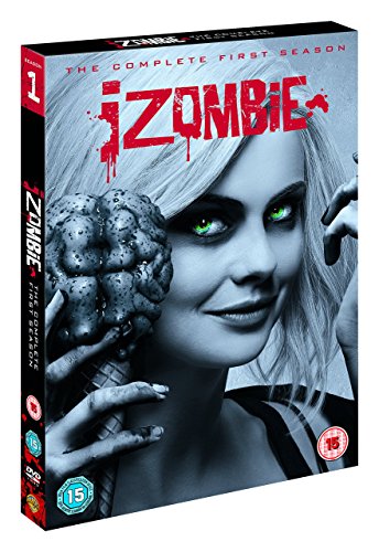 DVD case for iZombie season one featuring a woman holding a brain.