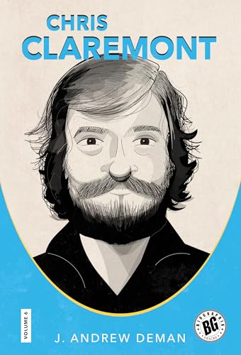 Portrait of Chris Claremont, a man with long hair and a beard, on a book cover.