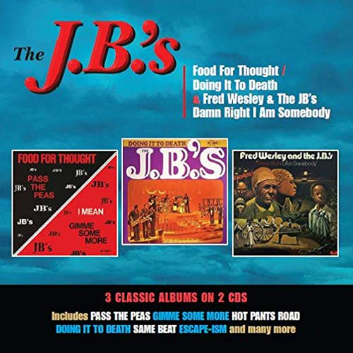 CD cover for The J.B.'s “Food For Thought / Doing It To Death” with album art collage.