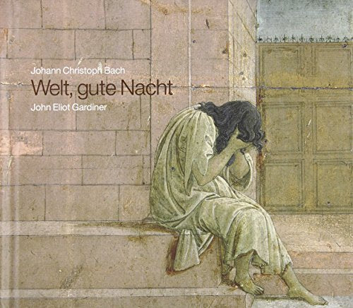 CD cover: painting of a woman in distress, stone steps background.