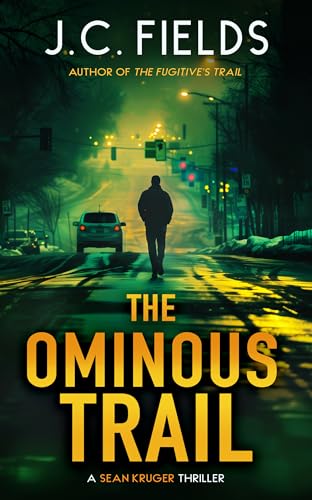 Book cover: man walking on a wet street, car in background.
