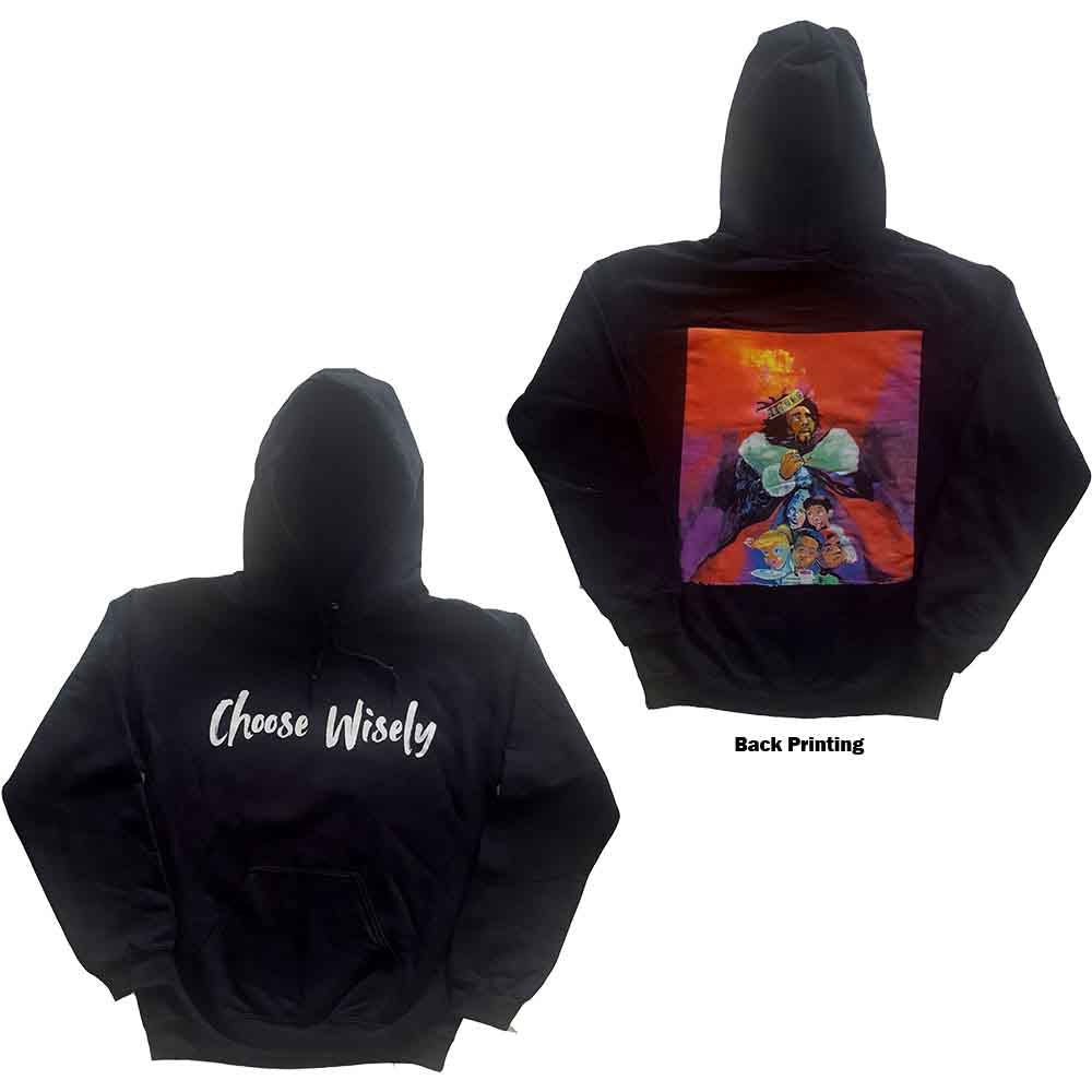 Black hoodie with white cursive text reading "Choose Wisely" centered on chest.