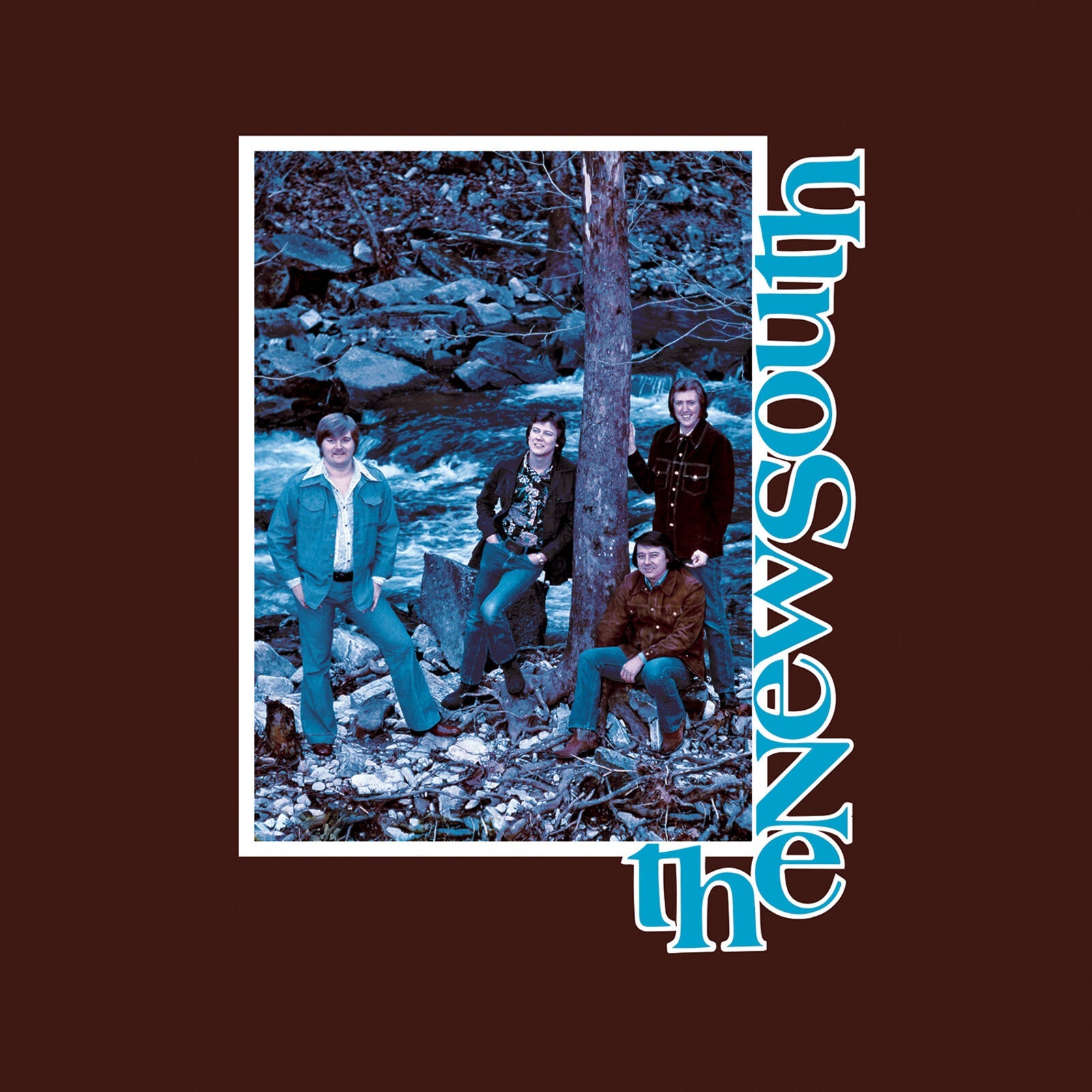 Album cover featuring a band of four people in a wooded area.