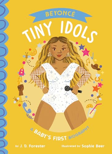 Book cover featuring illustrated Beyoncé with musical notes and icons.