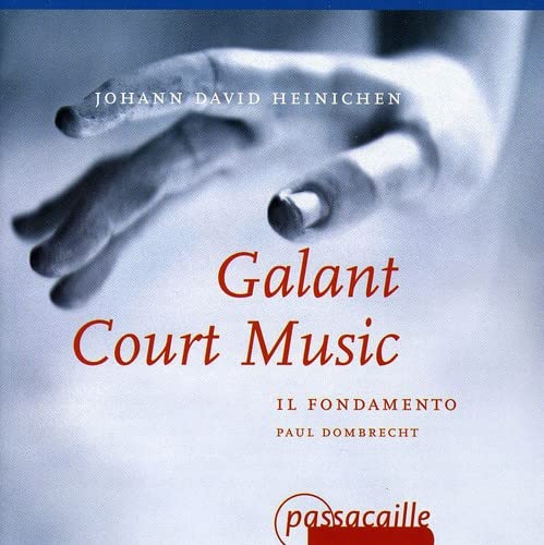 CD cover: hands reaching, text "Galant Court Music" and "Heinichen" visible.