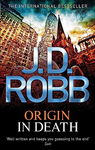 Book cover: “Origin In Death: 21” by J.D. Robb, city skyline.