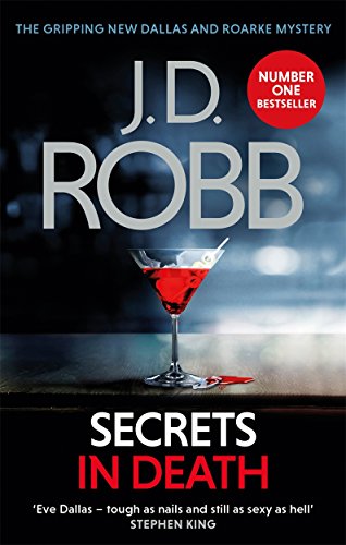 Book cover for Secrets in Death by J.D. Robb featuring a red martini glass.