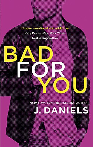 Book cover: "Bad for You" with a man in a leather jacket.