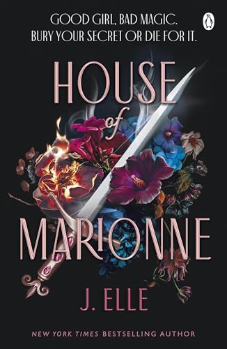 Book cover for "House of Marionne" featuring a sword and flowers.