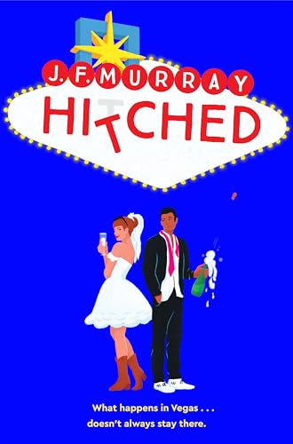 Book cover: bride and groom in Vegas, with bright neon sign.