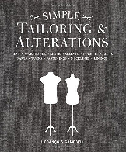 Book cover with tailoring title, scissors graphic, and dress form illustrations.