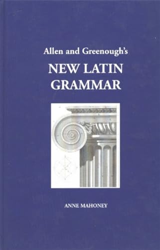 Blue book cover titled Allen and Greenough's New Latin Grammar with an Ionic column.