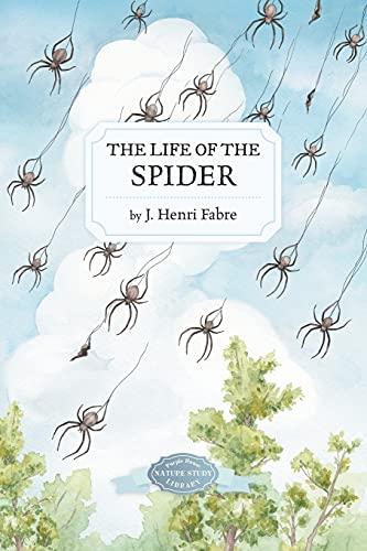 Book cover with illustrated spiders descending on strings and greenery.
