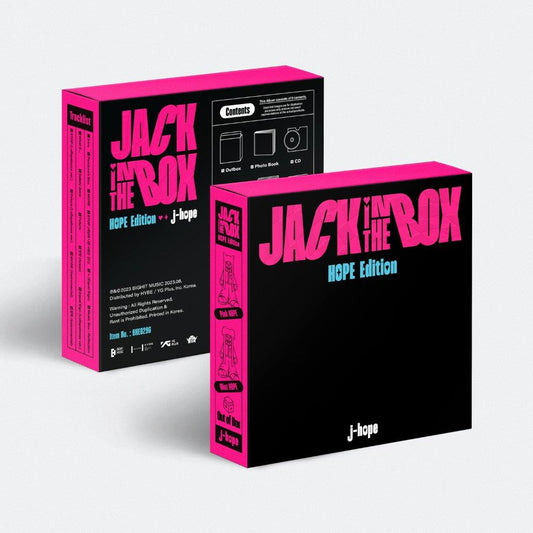 J-hope’s “Jack In The Box (HOPE Edition)” CD case, pink and black design.