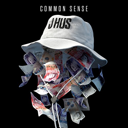 J Hus "Common Sense" album cover: a white hat with falling money.
