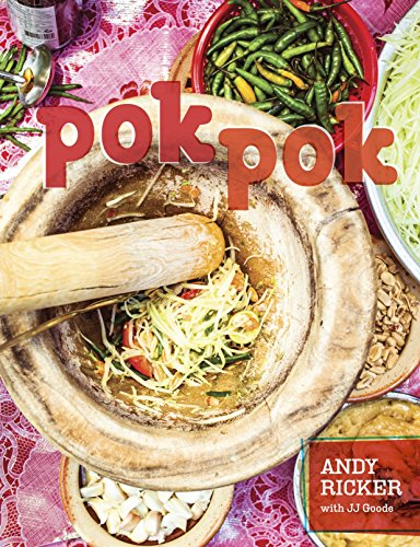Colorful Thai cookbook with street food images, recipes, and cultural stories, hardcover book format.