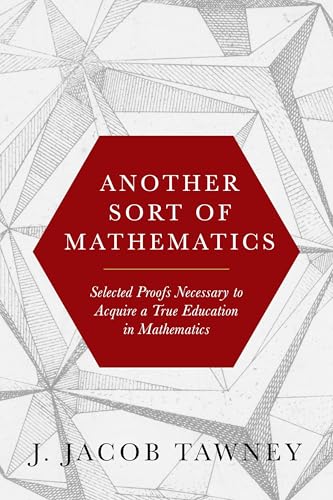 Book cover with a red hexagon, geometric background, and title Another Sort of Mathematics.