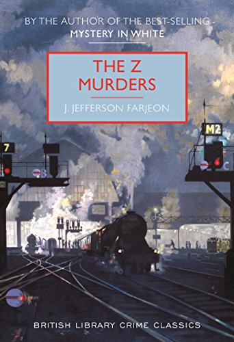 Book cover: “The Z Murders” with a train station scene.