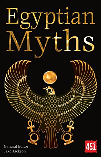 Book cover: "Egyptian Myths" with golden falcon and sun disk imagery.