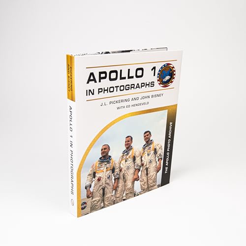 Book cover: “Apollo 1 in Photographs” featuring three astronauts.