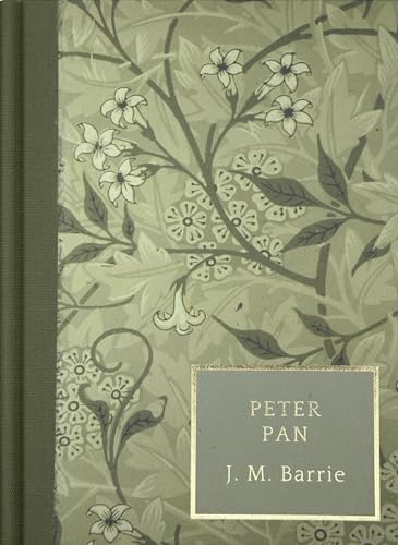 Green book cover with floral design and “Peter Pan” title.