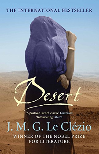 Book cover: woman in blue veil standing in a sandy desert.