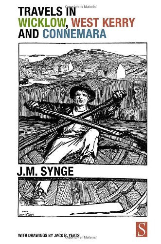 Book cover with a black and white illustration of a man rowing a boat.