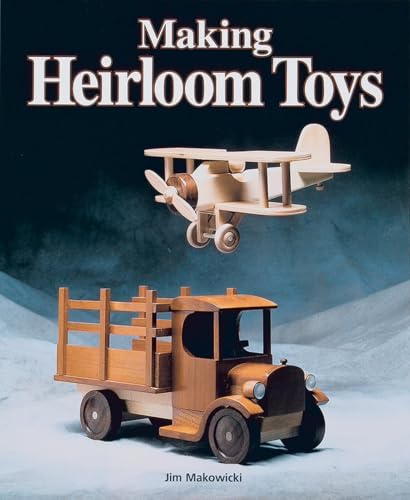 Book cover featuring handmade wooden toys: a biplane and a truck.