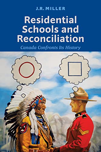Book cover depicting Indigenous man and RCMP officer, with symbolic shapes.