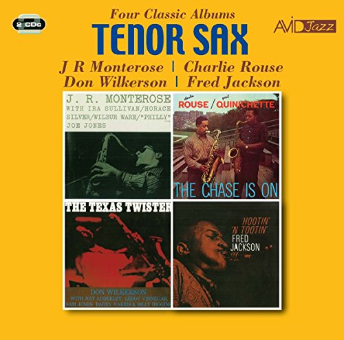Yellow CD cover with four jazz album images and "Tenor Sax" in blue text.