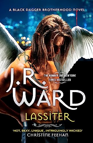 Book cover: muscular man with wings, title "Lassiter" by J.R. Ward.
