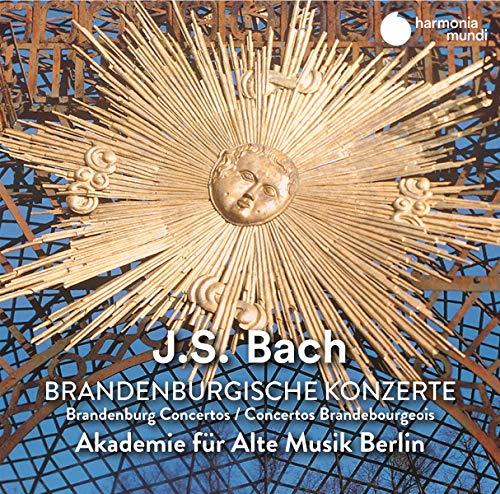 CD cover for J.S. Bach’s Brandenburg Concertos with a sunburst design.