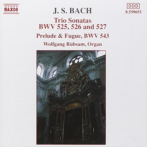 CD cover featuring ornate church interior and text describing J.S. Bach's Trio Sonatas.