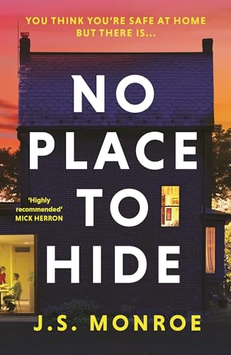 Book cover: dark house facade with large white text "No Place to Hide".