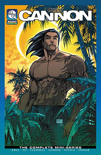 Comic book cover featuring a muscular man with long dark hair.